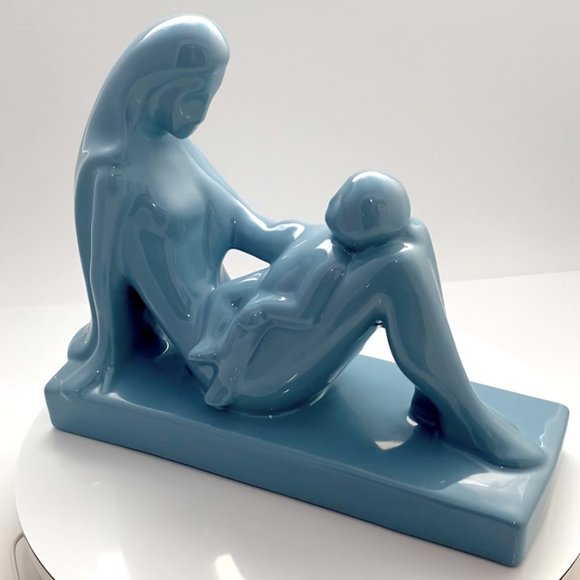 Haeger Mother and Child Baby Boy*Year: 1989 Blue